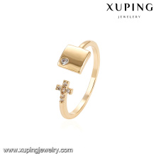 14852 Xuping 2017 nova dubai moda jóias anel design simples bela cruz mulheres anéis CZ